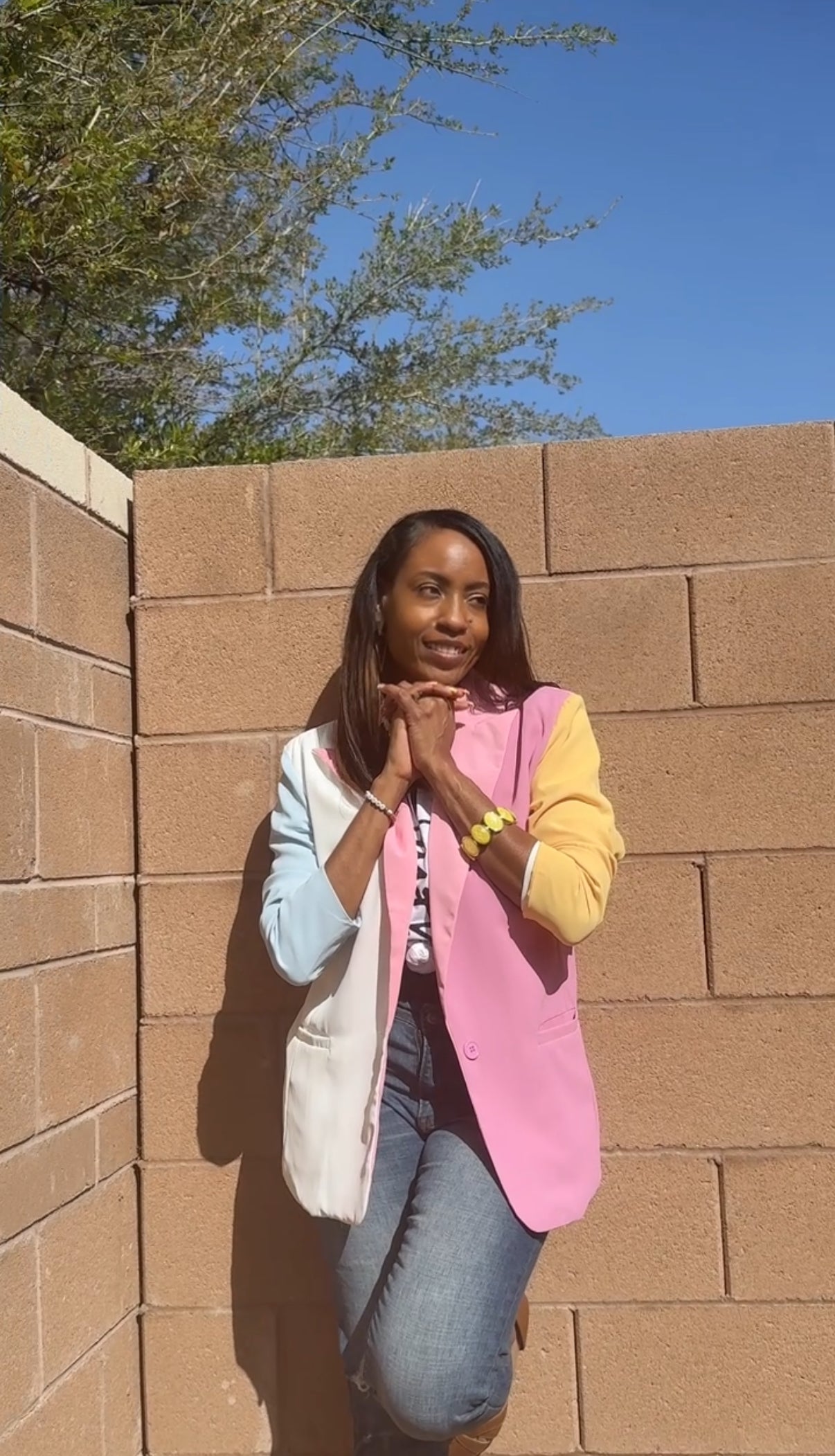 Pastel Color Bloc Blazer