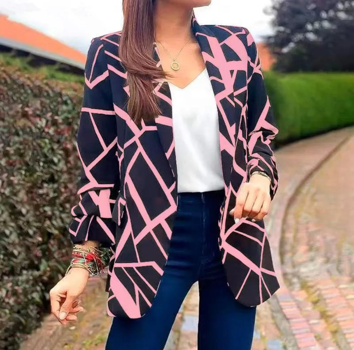 Business Geometric Blazer