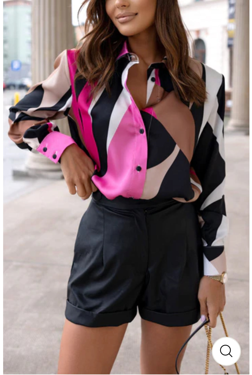 Abstract Print Blouse