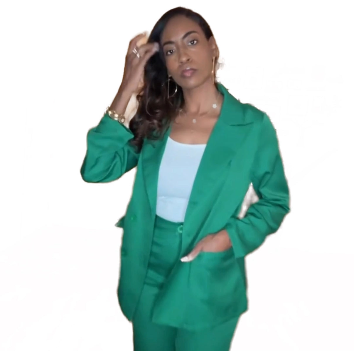 The Green Muse: Double Breasted Blazer Suit
