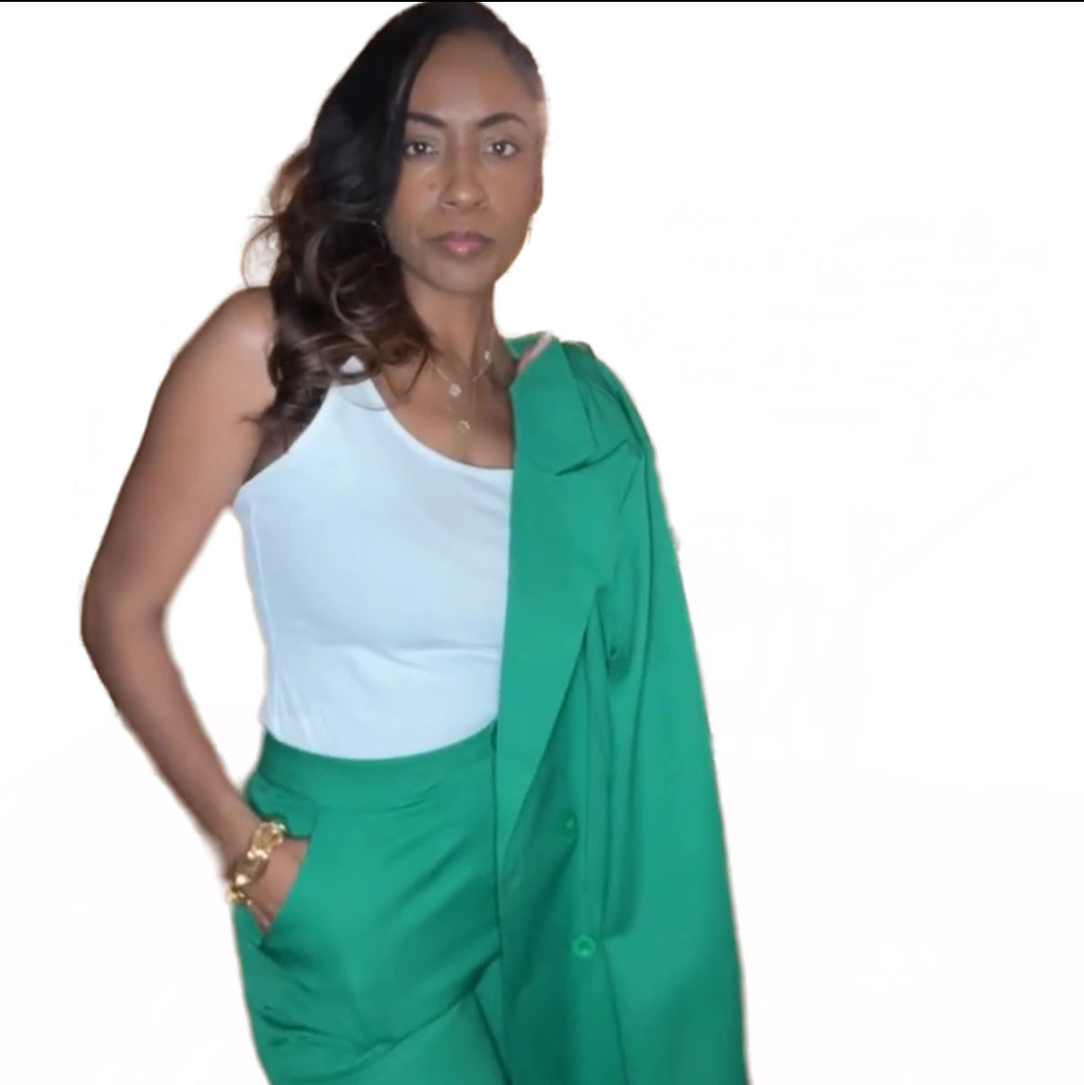 The Green Muse: Double Breasted Blazer Suit