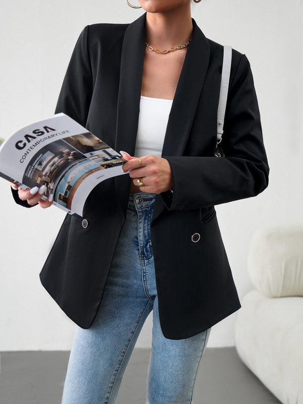 Elegant commuter double-breasted blazer