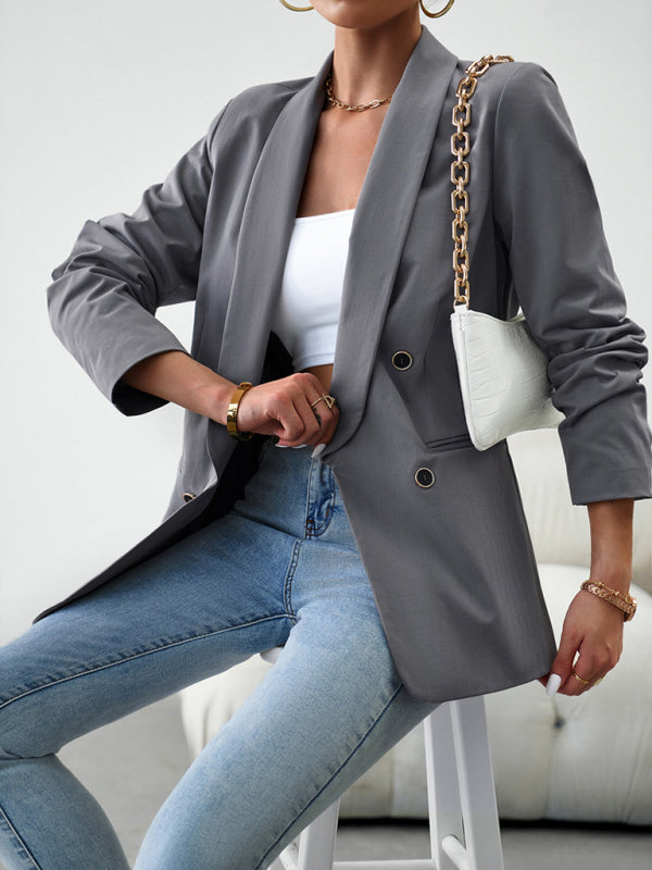 Elegant commuter double-breasted blazer