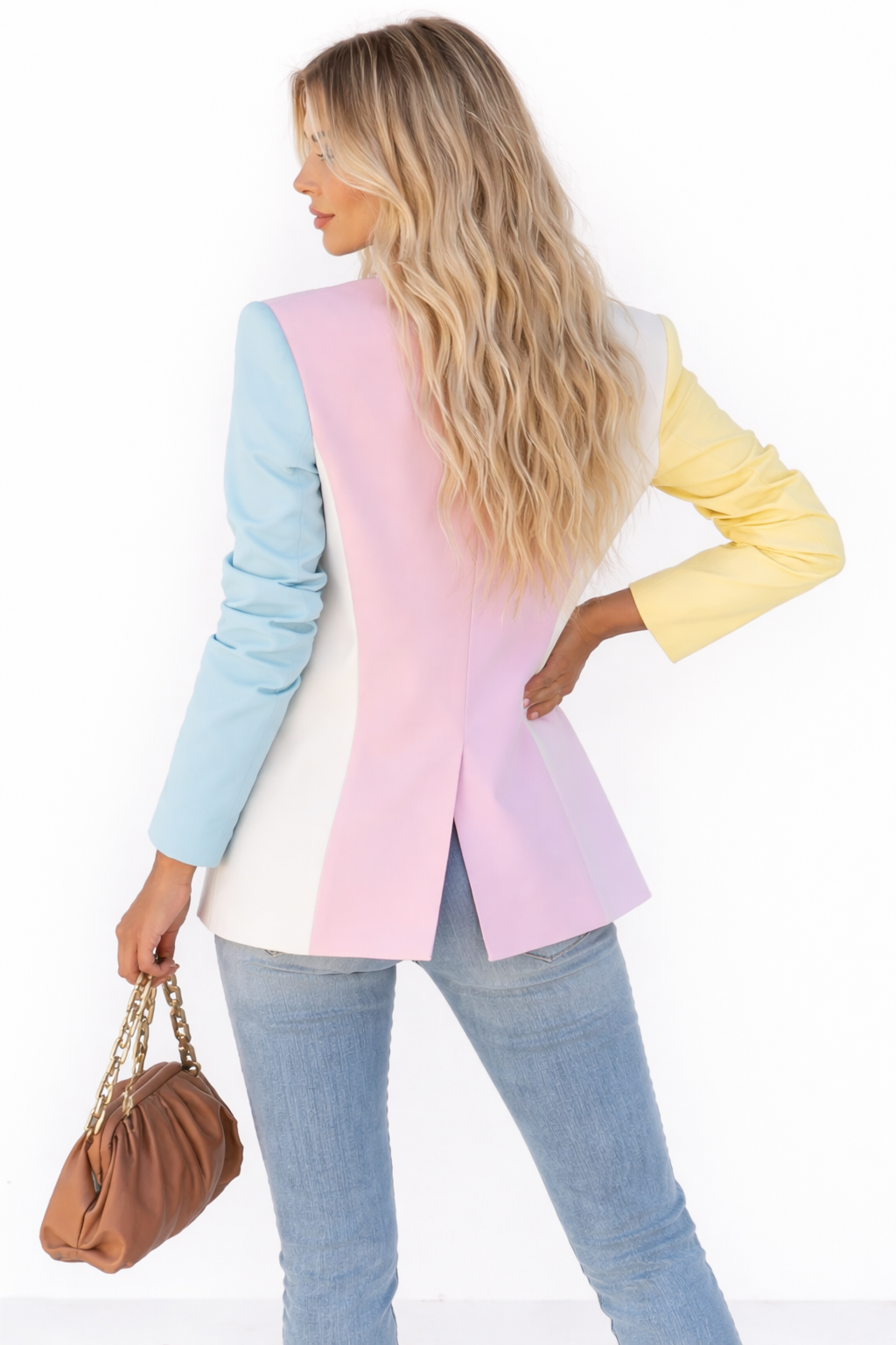 Pastel Color Bloc Blazer