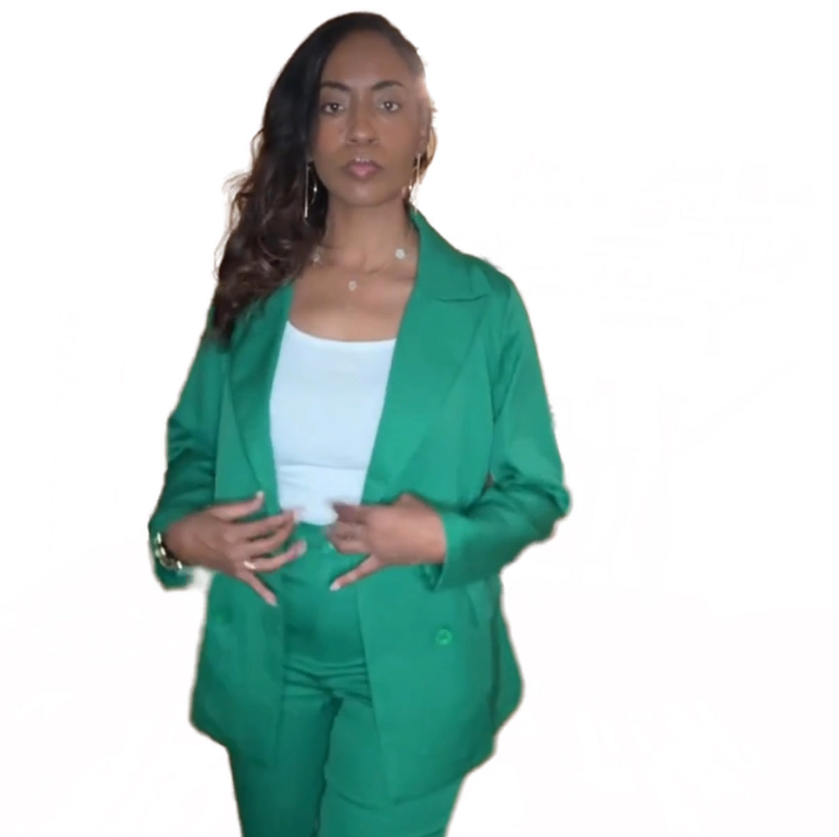 The Green Muse: Double Breasted Blazer Suit