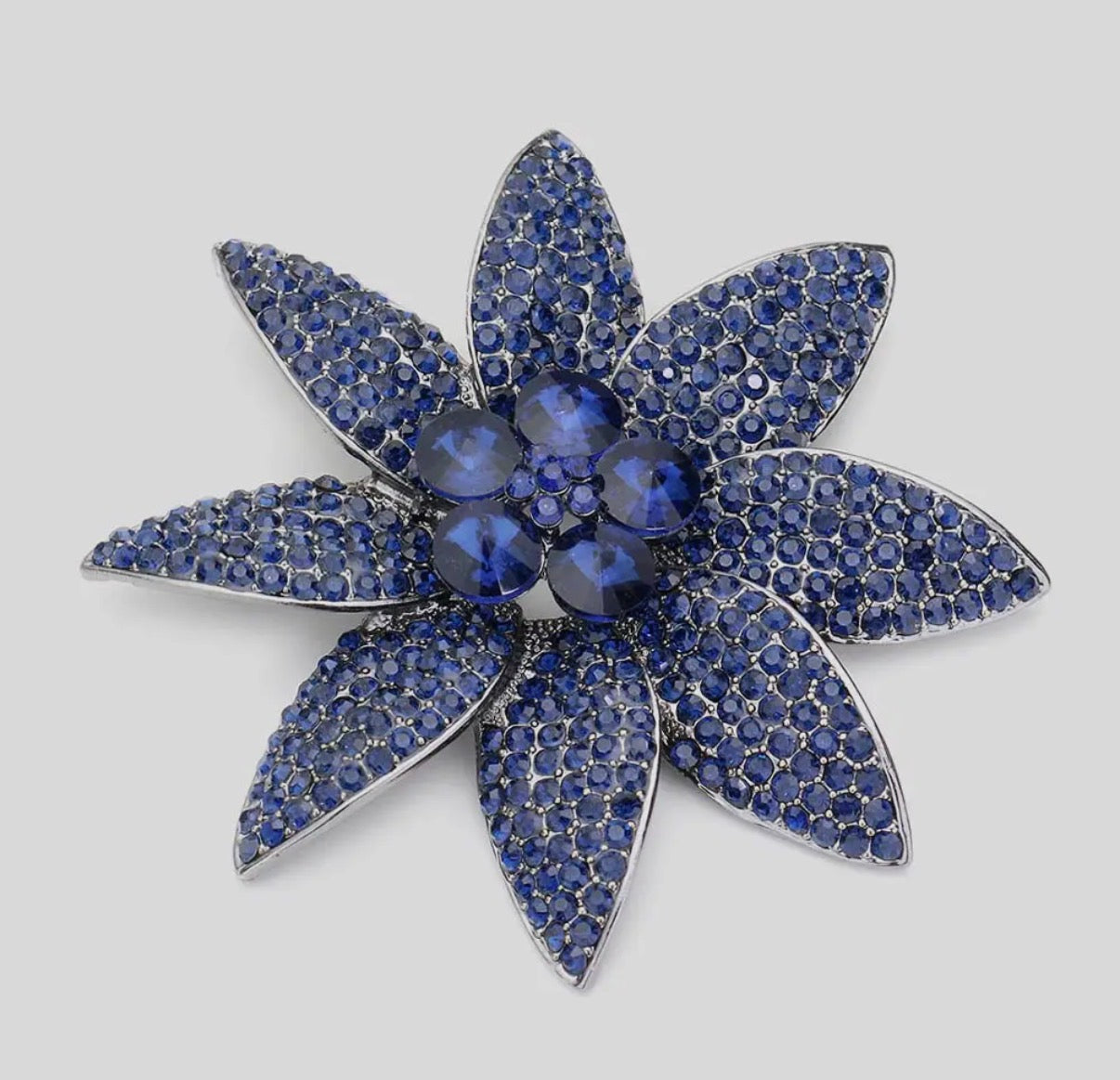 Crystal Bloom Blazer Pin Brooch