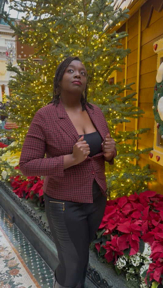 Burgundy Chevron Blazer