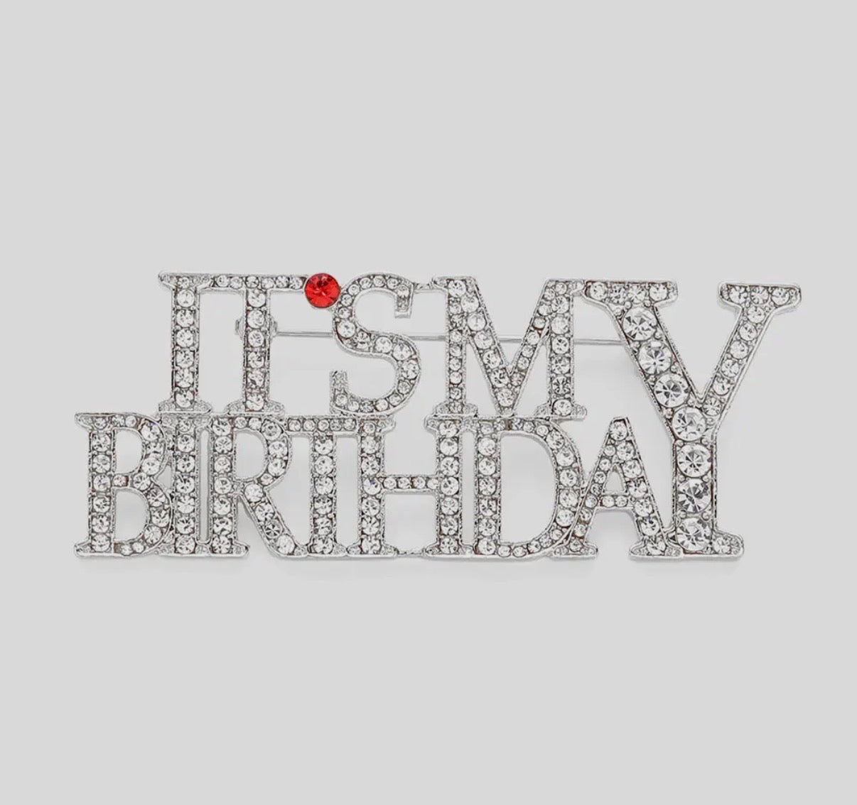It’s My Birthday Crystal Blazer Pin Brooch