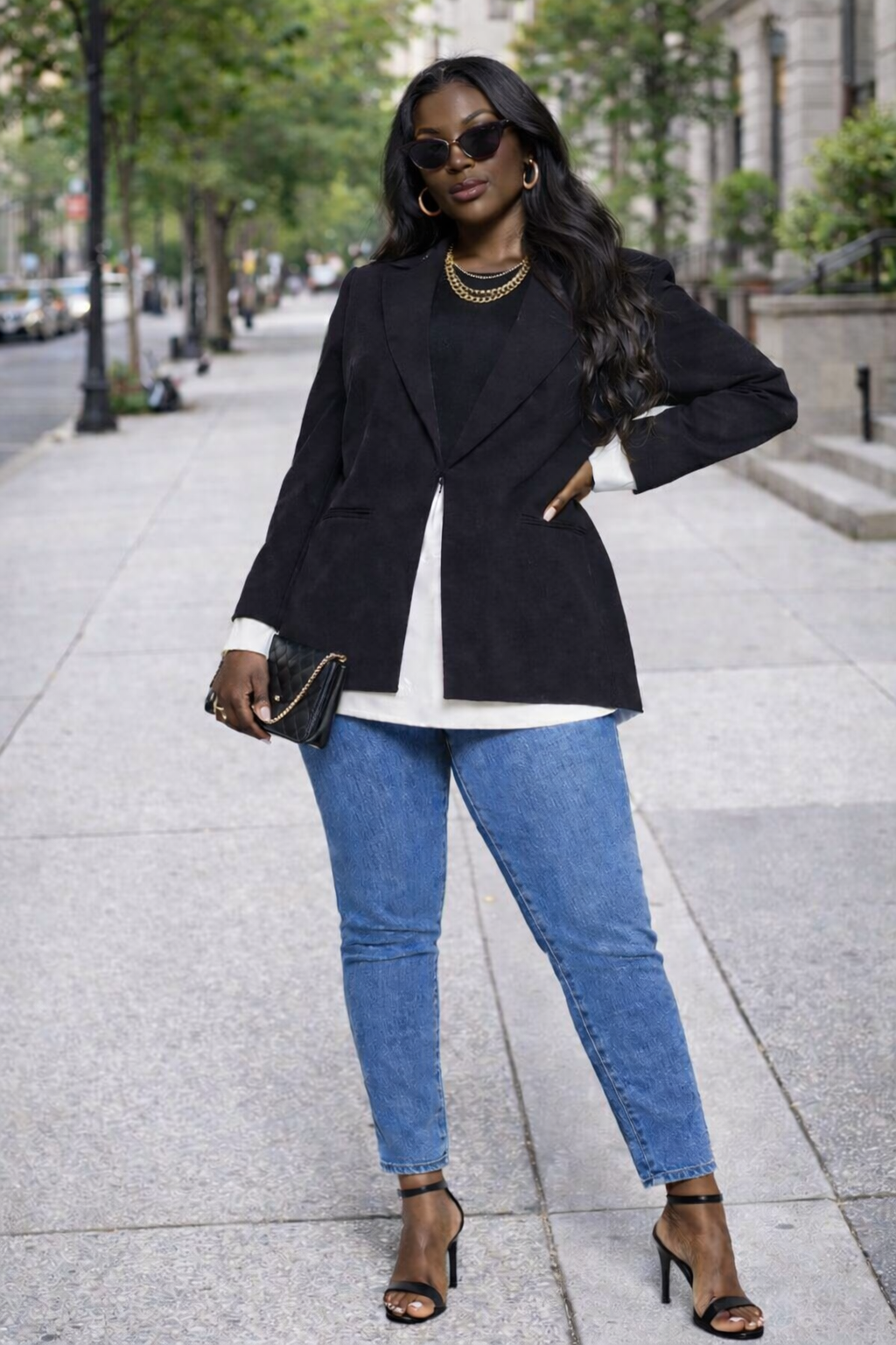 Oversized Open Front Blazer