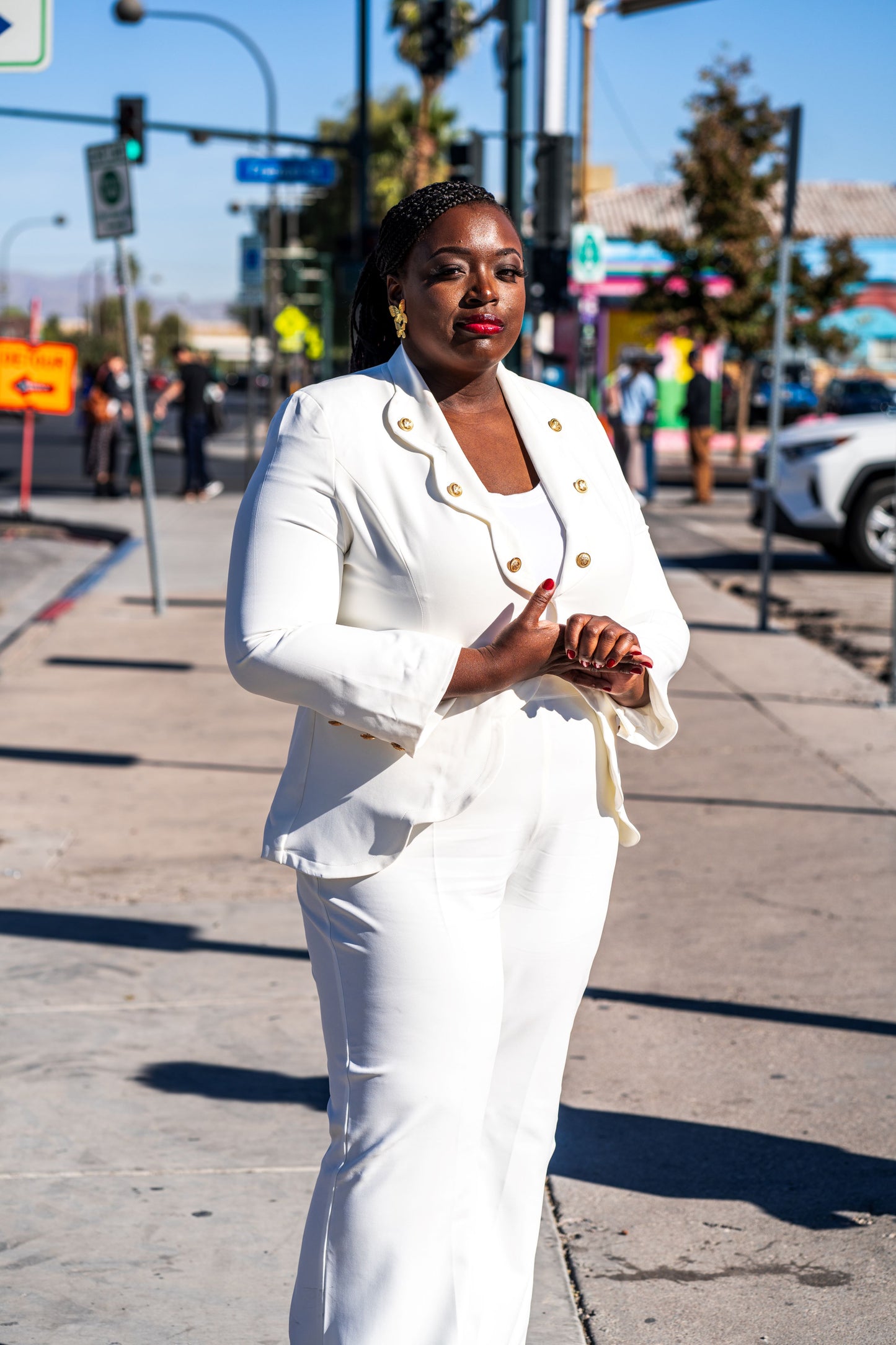 OFF WHITE BLAZER SUIT SET