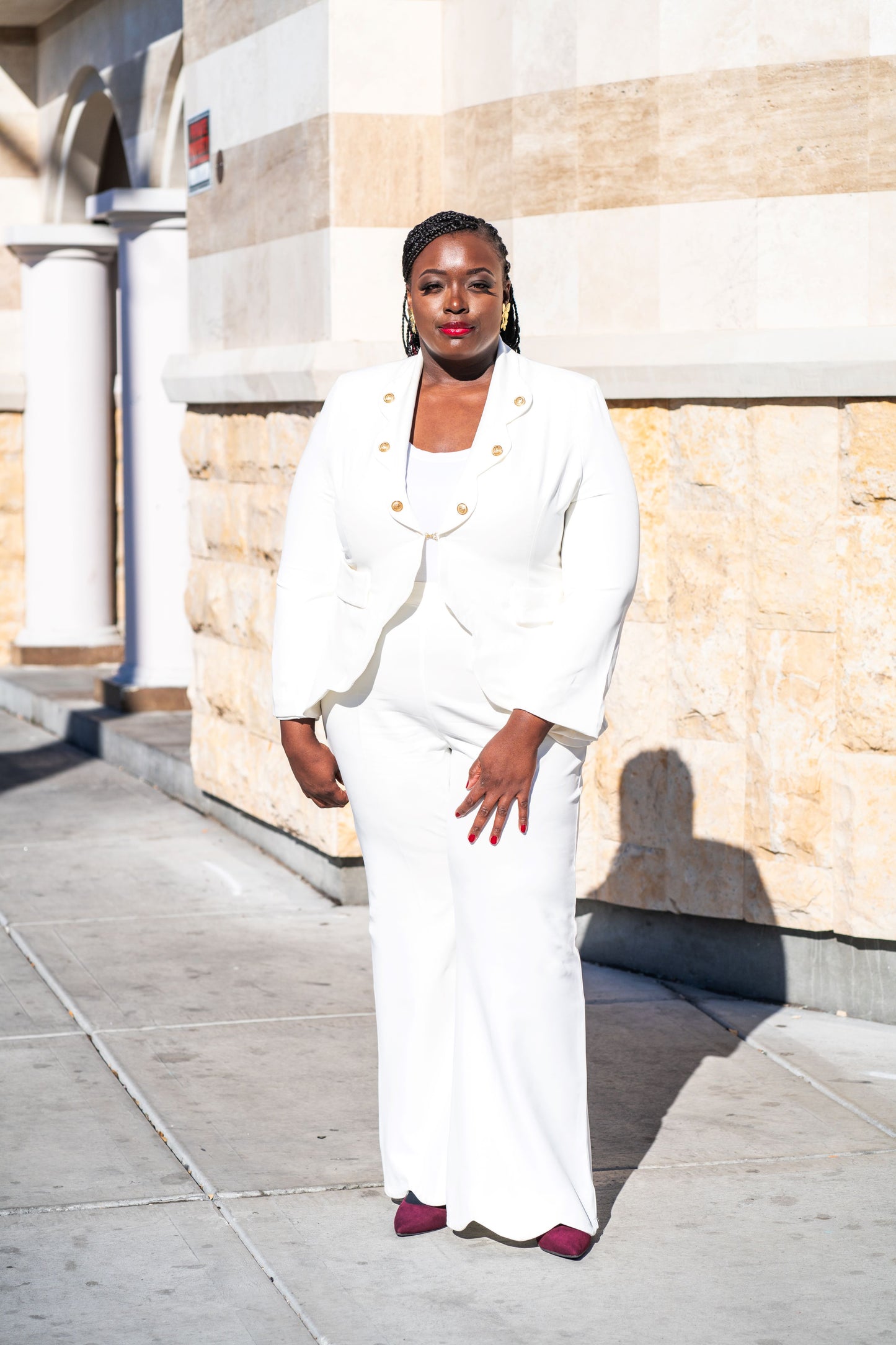 OFF WHITE BLAZER SUIT SET