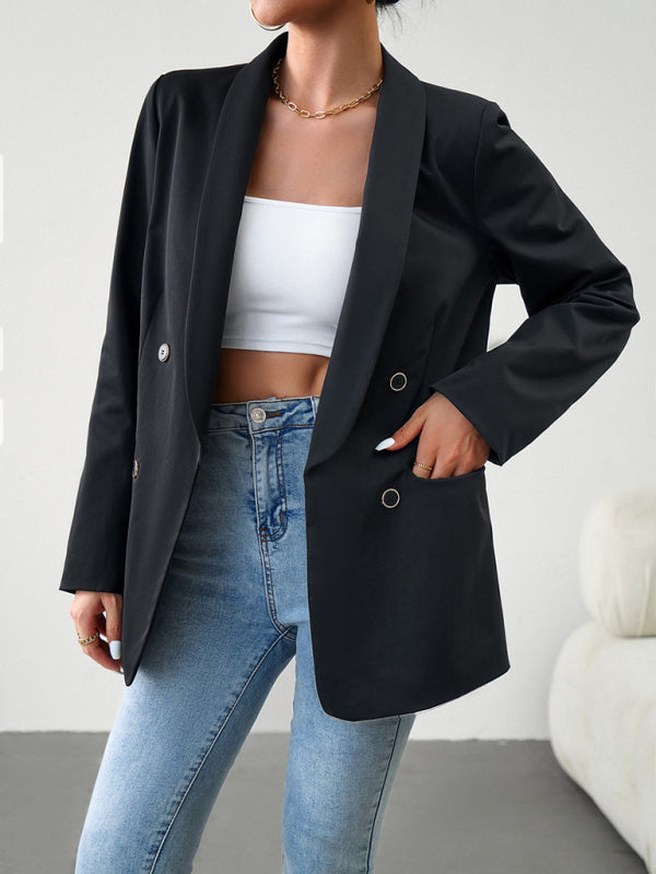 Elegant commuter double-breasted blazer