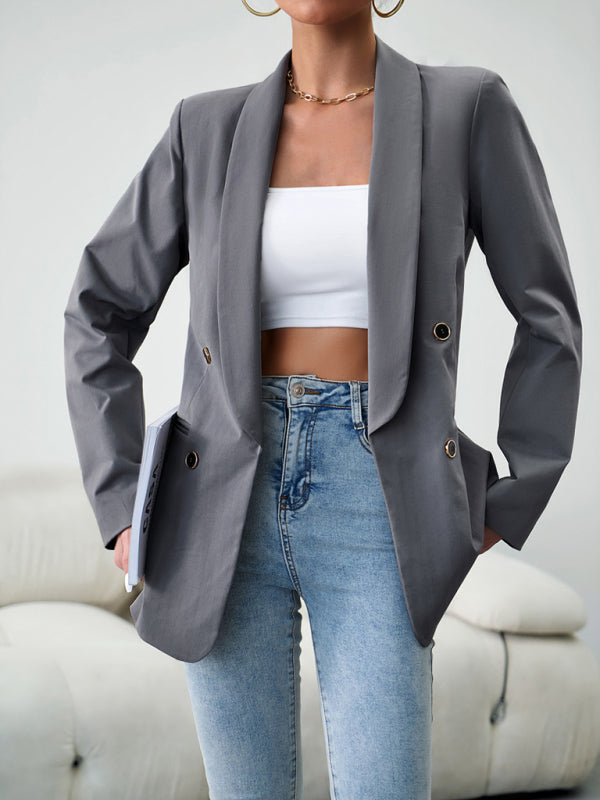 Elegant commuter double-breasted blazer