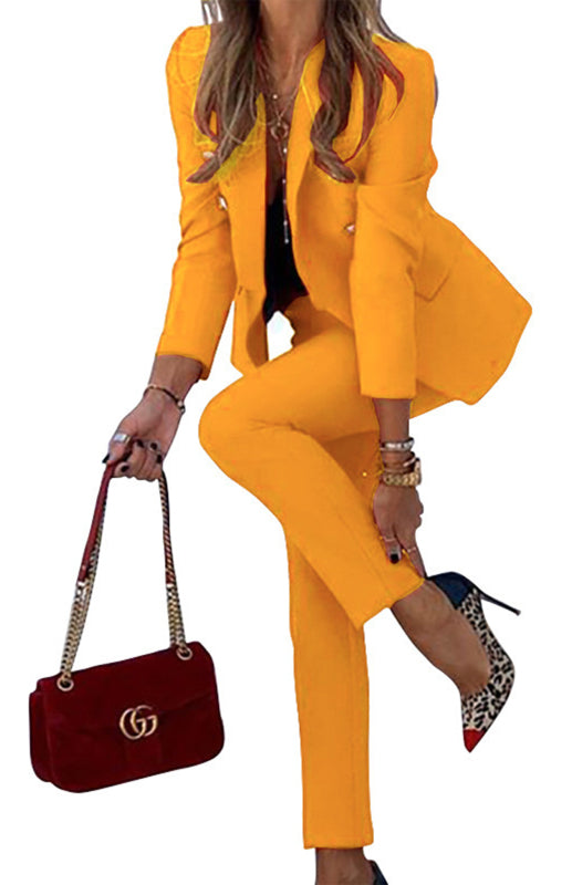 New Solid Color Fashion Two-Piece Suit